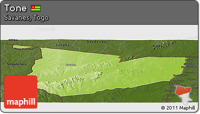 Physical Panoramic Map of Tone, darken
