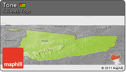Physical Panoramic Map of Tone, desaturated