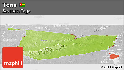 Physical Panoramic Map of Tone, lighten, desaturated