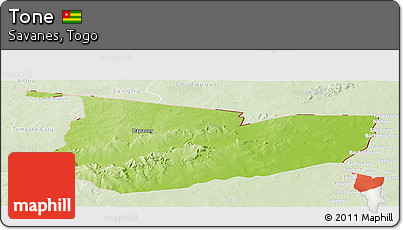 Physical Panoramic Map of Tone, lighten