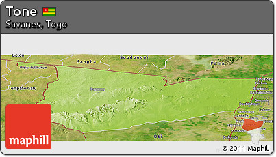 Physical Panoramic Map of Tone, satellite outside