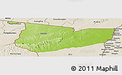 Physical Panoramic Map of Tone, shaded relief outside