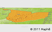 Political Panoramic Map of Tone, physical outside