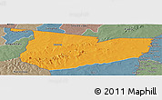 Political Panoramic Map of Tone, semi-desaturated