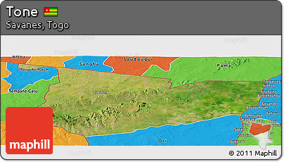 Satellite Panoramic Map of Tone, political outside
