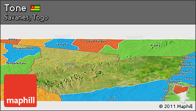 Satellite Panoramic Map of Tone, political outside