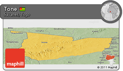 Savanna Style Panoramic Map of Tone