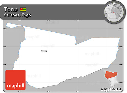 Gray Simple Map of Tone, single color outside
