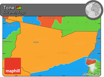 Political Simple Map of Tone