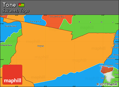 Political Simple Map of Tone