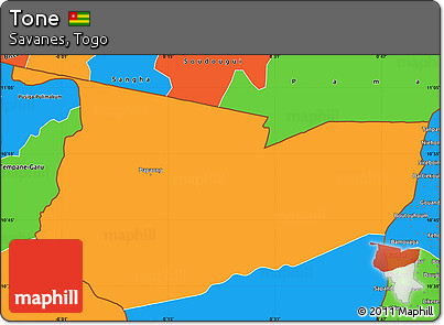 Political Simple Map of Tone