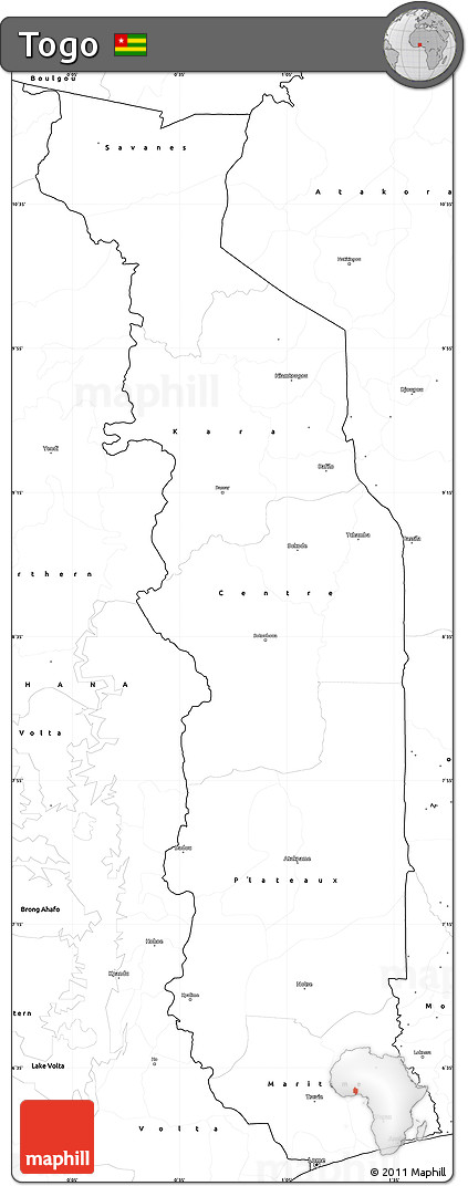 Blank Simple Map of Togo