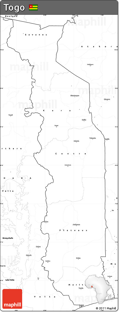 Blank Simple Map of Togo