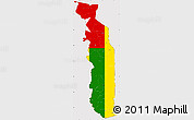 Flag Simple Map of Togo, flag aligned to the middle