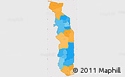 Political Simple Map of Togo, cropped outside