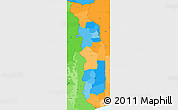 Political Simple Map of Togo, political shades outside