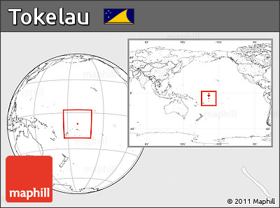 Blank Location Map of Tokelau, within the entire continent