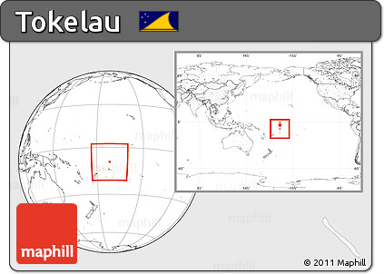 Blank Location Map of Tokelau, within the entire continent