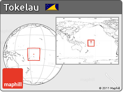 Blank Location Map of Tokelau, within the entire continent