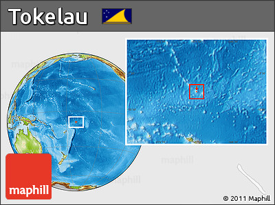 Blank Location Map of Tokelau, physical outside