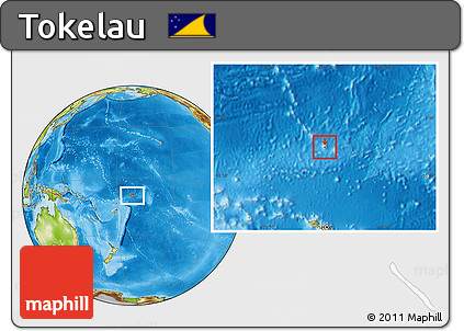 Blank Location Map of Tokelau, physical outside