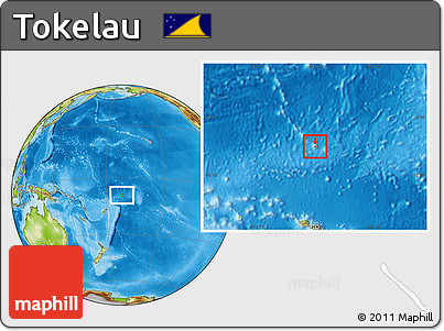 Blank Location Map of Tokelau, physical outside