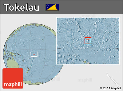 Blank Location Map of Tokelau, savanna style outside, hill shading outside