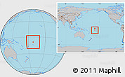 Gray Location Map of Tokelau, within the entire continent