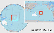 Gray Location Map of Tokelau, highlighted continent, within the entire continent