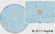 Gray Location Map of Tokelau, hill shading outside