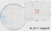 Gray Location Map of Tokelau, lighten, desaturated, hill shading