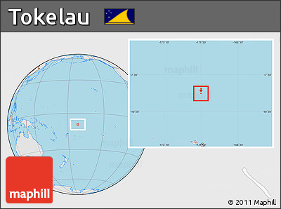 Gray Location Map of Tokelau, lighten, desaturated, land only