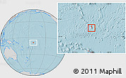 Gray Location Map of Tokelau, lighten, desaturated, land only, hill shading
