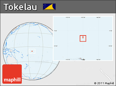 Gray Location Map of Tokelau, lighten