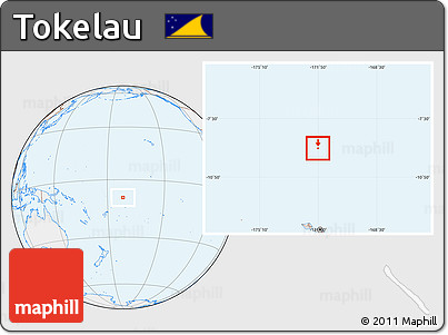 Gray Location Map of Tokelau, lighten