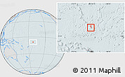 Gray Location Map of Tokelau, lighten, hill shading
