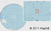 Gray Location Map of Tokelau, lighten, land only, hill shading