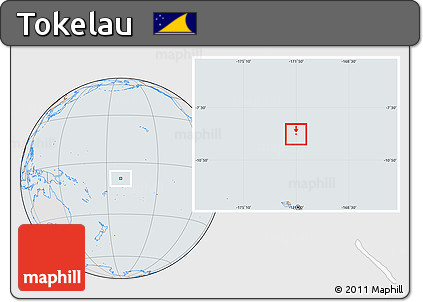 Gray Location Map of Tokelau, lighten, semi-desaturated