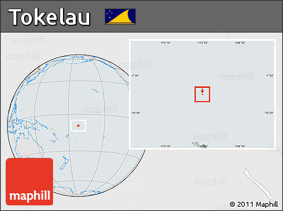 Gray Location Map of Tokelau, lighten, semi-desaturated