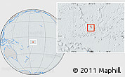 Gray Location Map of Tokelau, lighten, semi-desaturated, hill shading