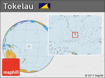 Gray Location Map of Tokelau, political outside