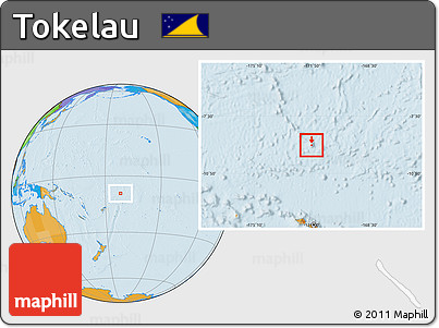 Gray Location Map of Tokelau, political outside