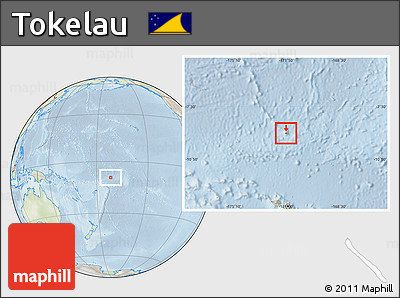 Physical Location Map of Tokelau, lighten