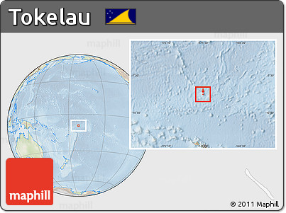Physical Location Map of Tokelau, lighten