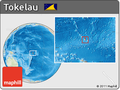 Physical Location Map of Tokelau, lighten, land only