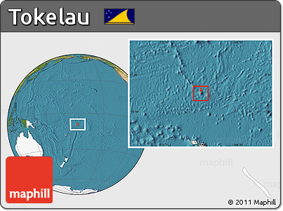 Satellite Location Map of Tokelau, highlighted continent