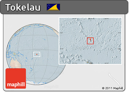 Satellite Location Map of Tokelau, lighten