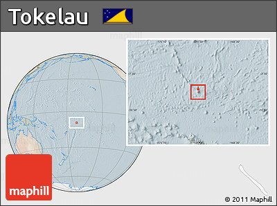 Satellite Location Map of Tokelau, lighten