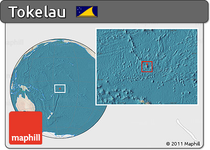 Satellite Location Map of Tokelau, lighten, land only