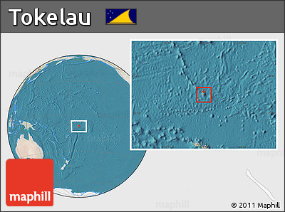 Satellite Location Map of Tokelau, lighten, land only